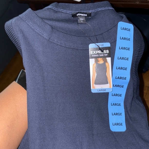 Express Navy Ribbed Tank Top(Bust 39”-41”
Length 25”) - Picture 4 of 5